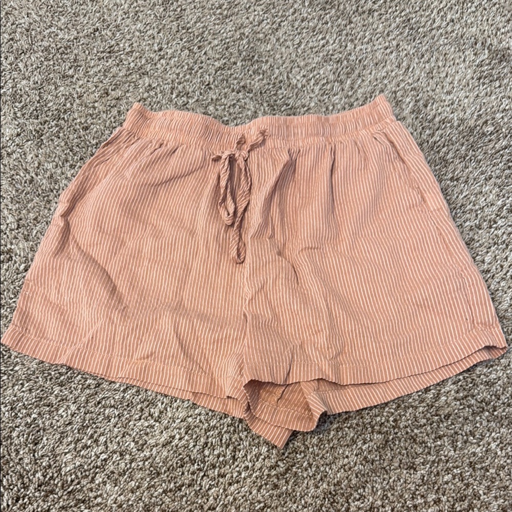 Women's Striped Tan Shorts